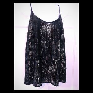 Sequined spaghetti strap top by Mango.
